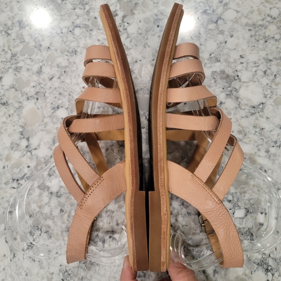 Women's Classic Kork Ease Flat Soft Tan Leather Strappy Ankle Strap Sandals 9M - Picture 4 of 8